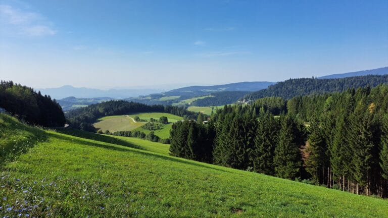 View across Mariborsko Pohorje toward the Podravje region